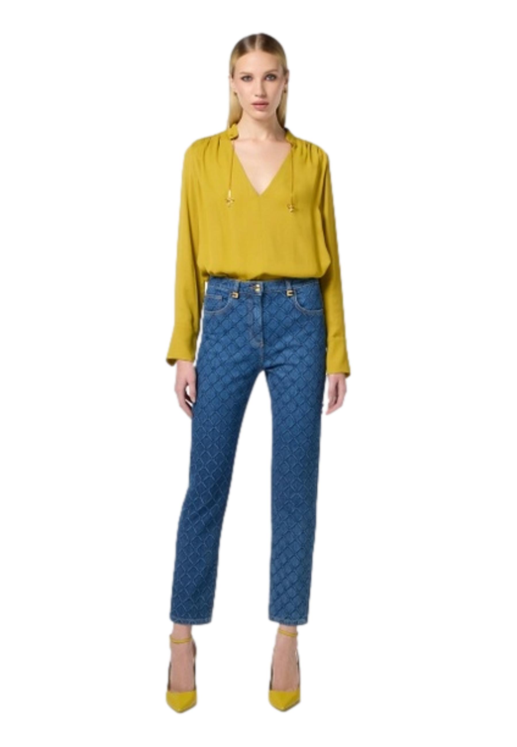 Jeans con losanghe all-over - ELISABETTA FRANCHI - Finizio